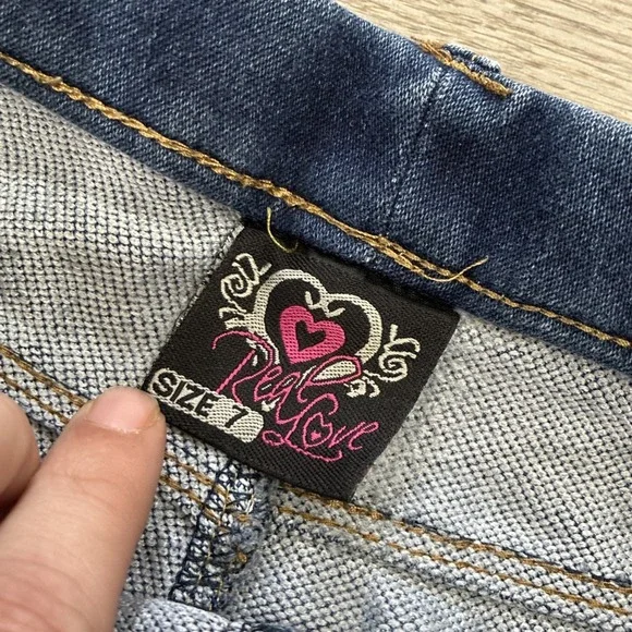 Real Love Distressed Denim Pull On Jeggings | Girls Size 7 - Picture 4 of 5